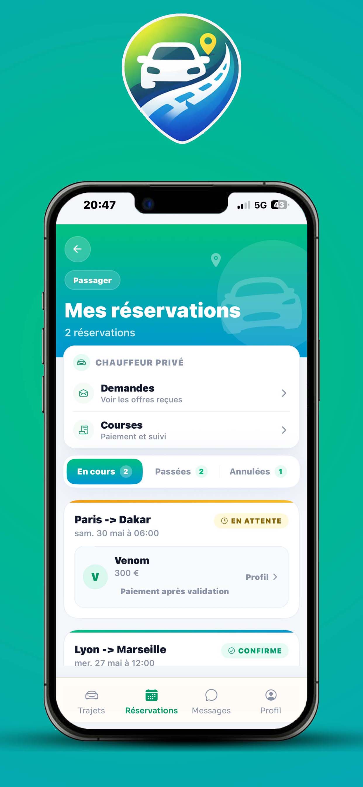 Liste des réservations en cours dans BokYoon